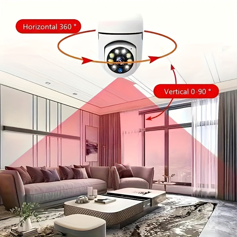 Беспроводная умная камера безопасности для дома с лампой E27, Wifi CCTV IPCamera, ночное полное цветное аудио и светодиоды - беспроводная Wi-Fi IPCamera 2.4GHz.