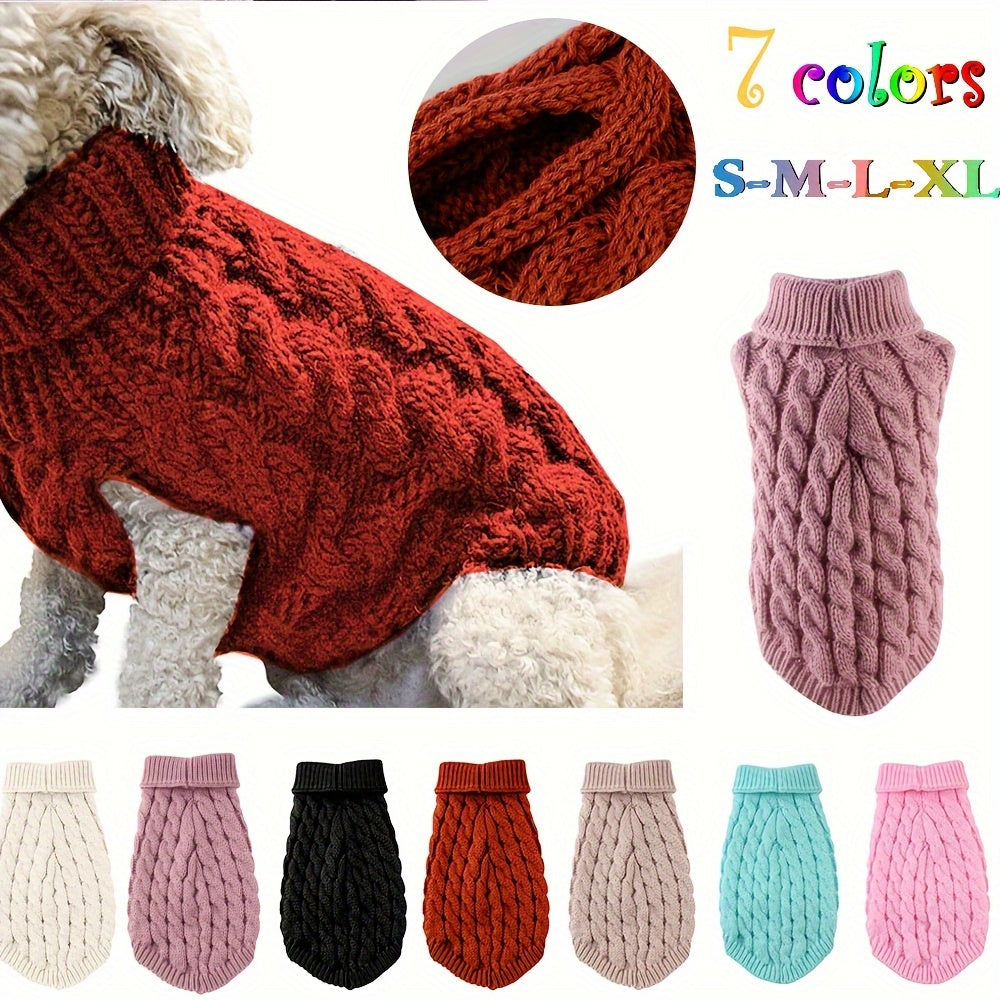 Soft pet sweater for cats and dogs, perfect for small to medium breeds, can be machine washed.