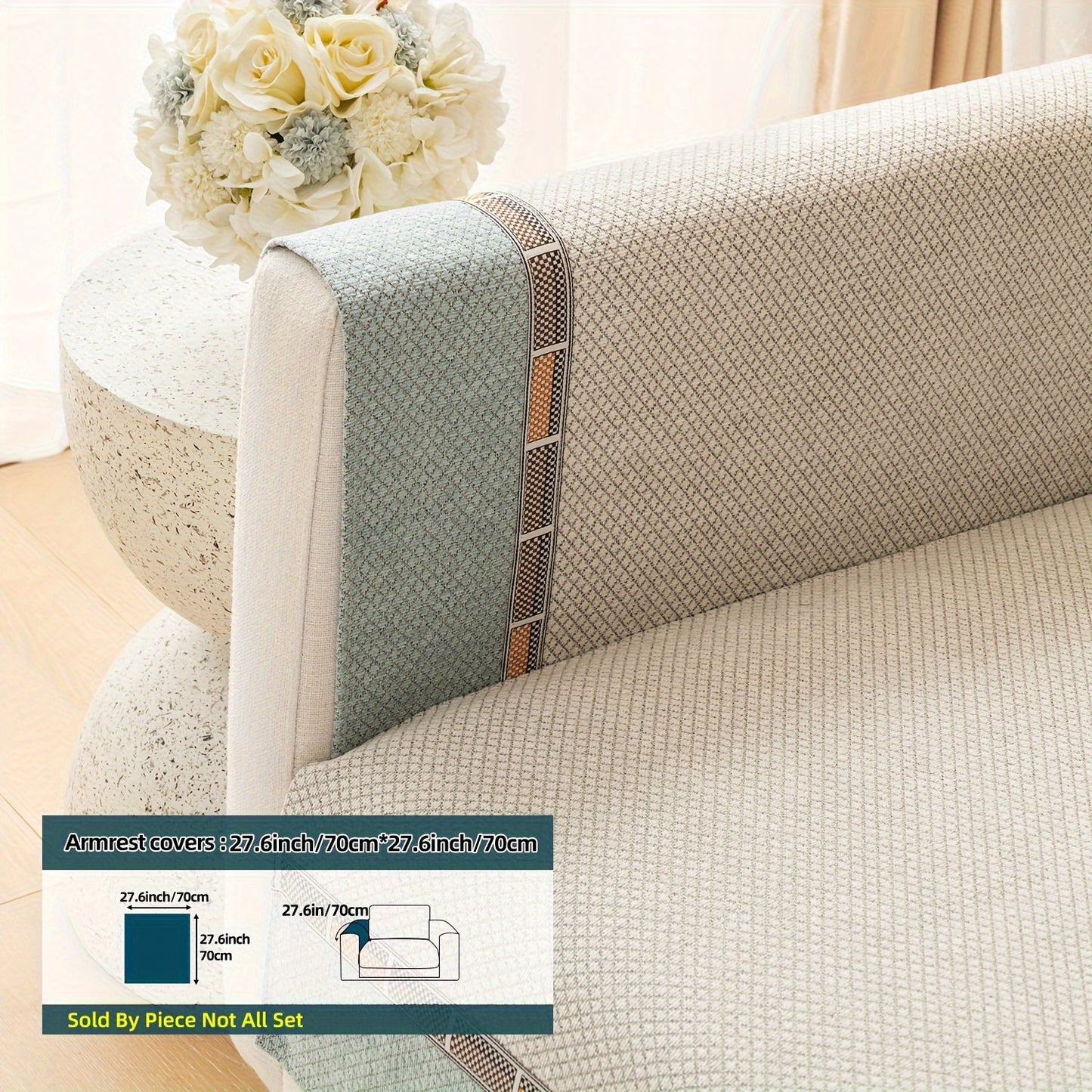 Bohemian diamond chenille sofa cover, pet-friendly, non-slip protector for home décor.