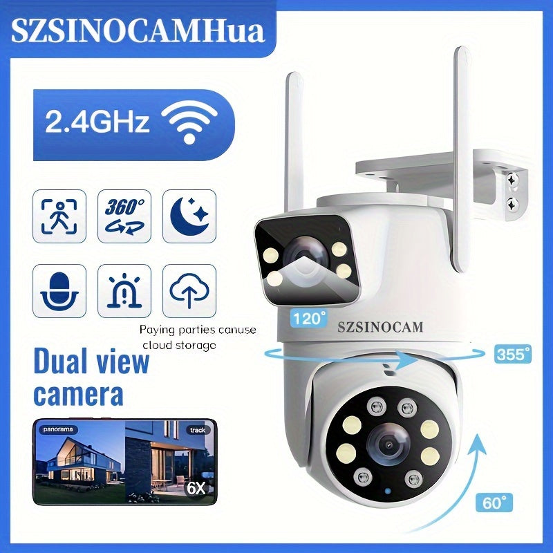 1pc SZSINOCAM 720P HD Wireless Outdoor Security Camera with Ultra Clear Night Vision, App Control, USB Charging, 360° Pan-Tilt, Motion Detection, Two-Way Audio, and Wi-Fi Connectivity