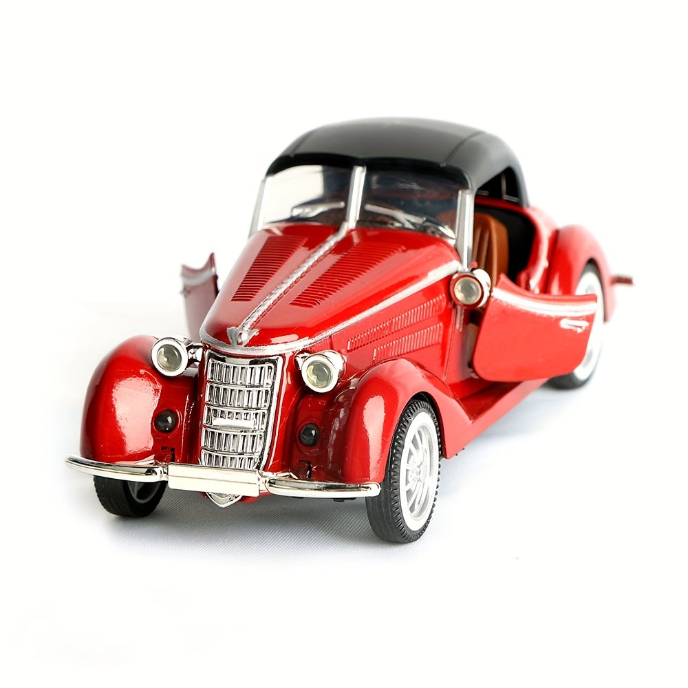 Vintage alloy diecast vehicle model set in 1:32 scale with push & go mechanism, child-friendly design, perfect for boys aged 3-6. Battery-free and gift-ready, ideal for winter.