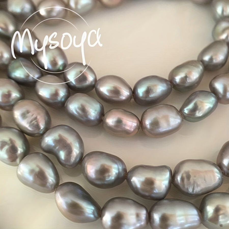 Handcrafted with care, the MYSOYA 100% Handmade Natural Gray Freshwater Baroque Pearl Long Necklace features pearls measuring 7-8mm in size. It comes packaged in a gift box and is suitable for both men and women. This versatile piece is ideal for