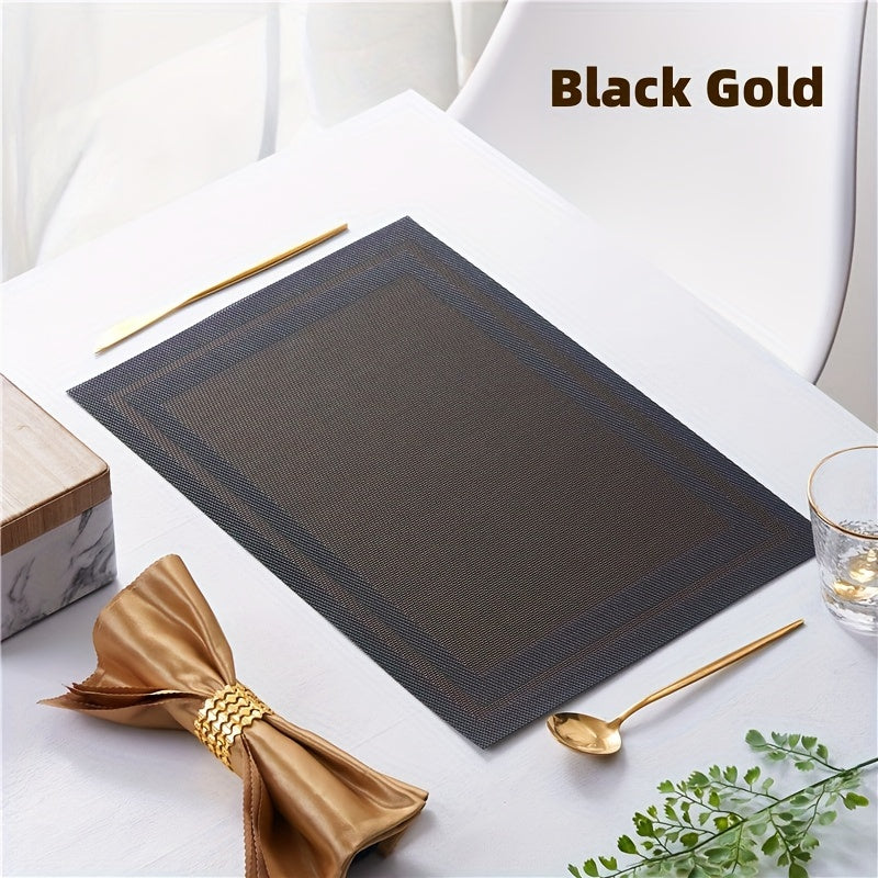 4-piece household kitchen insulation table mat, water and heat-resistant, simple design for hotels, bars, and tea cups. Thick striped mat for protection.