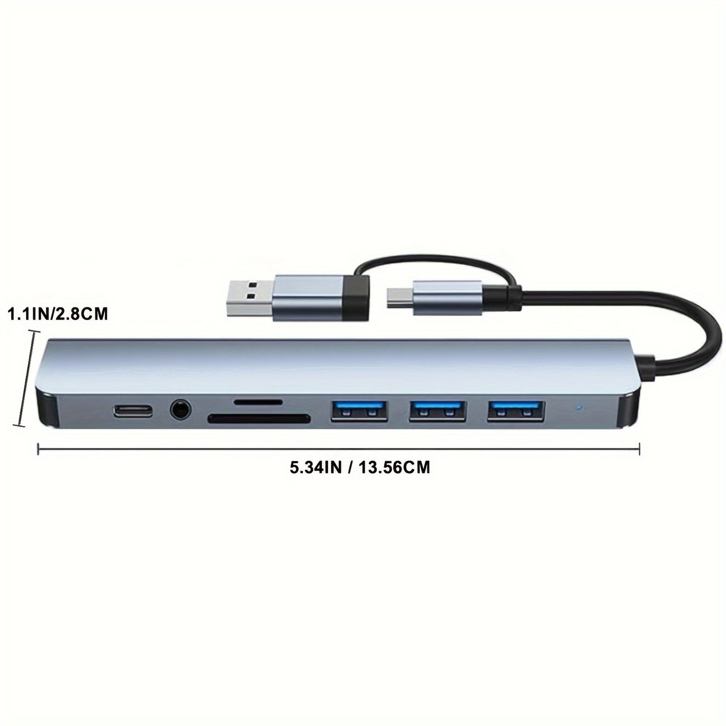 Multi-functional USB C hub with various ports for MacBook Pro/Air and USB C laptops.