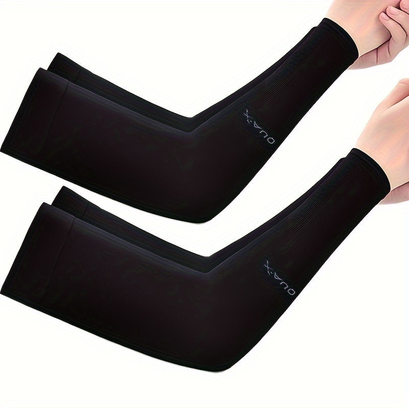 Dual UV protection ice sleeves for both men and women made of nylon (98%), spandex (1.5%), and polyester (0.5%). Features a graphic design and is uncharged, suitable for cycling, camping