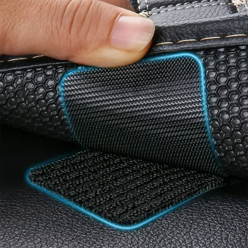 Rectangular carpet fixing stickers with high viscosity for non-slip grip on car and household floor mats. Available in 10 pairs, 20 pairs, and 50 pairs.