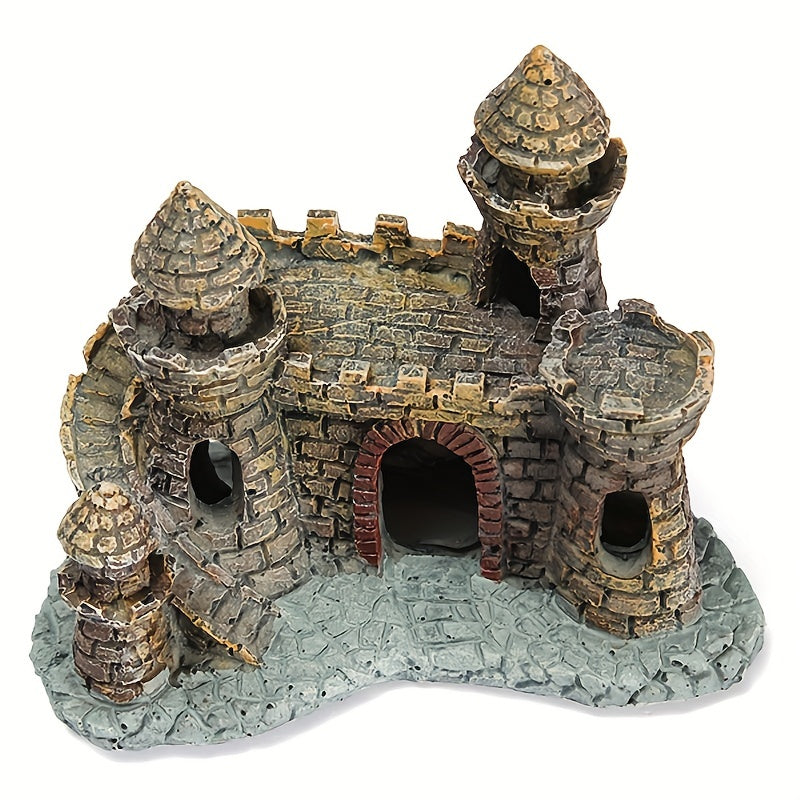 Magical Castle Aquarium Ornament for Fish Tanks and Reptile Boxes - Resin Decoration.