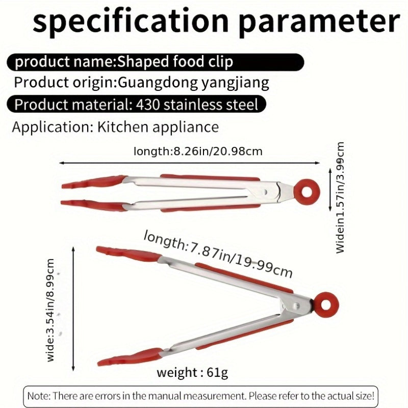 Нержавеющая стальная силиконовая пища зажим - прочный и термостойкий - идеально подходит для барбекю и приготовления пищи на открытом воздухе - милый рождественский зажим для хлеба - удобный и практичный