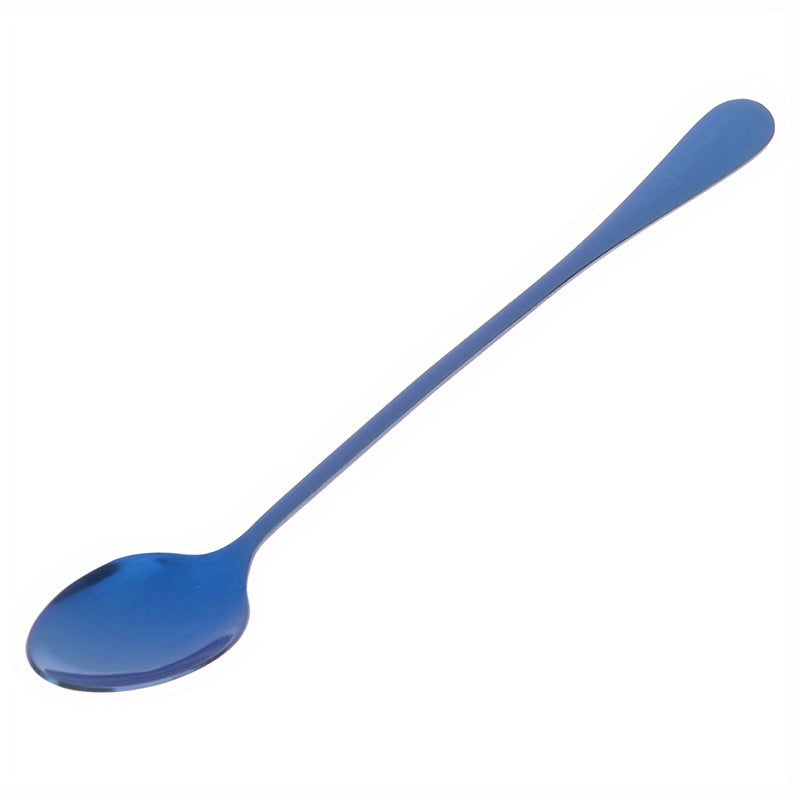 Long-handled Rainbow Tableware Spoon for stirring honey, coffee, and ice cream.