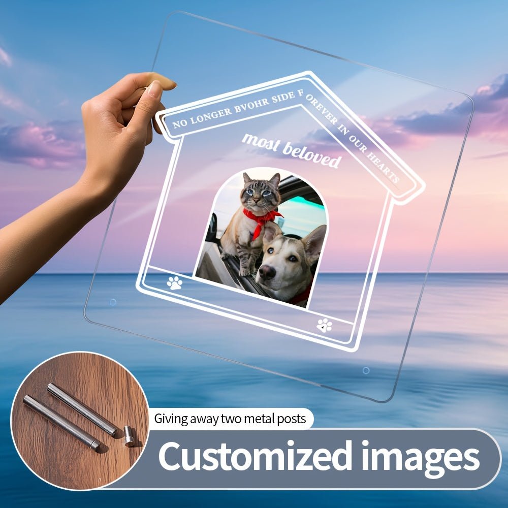 Beautiful Presentation, Bespoke Photo Decoration - Customized Acrylic Frame for Pets, Family & loved ones | Perfect for Christmas, Mother's Day, Father's Day & Valentine's Day Gifts