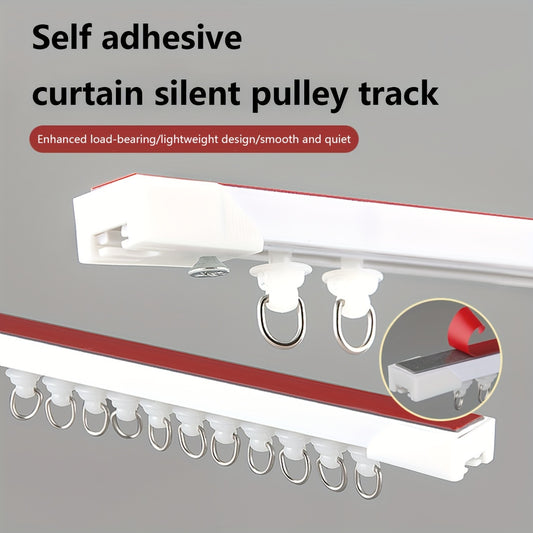 1pc Strong Adhesive Curtain Track for Soundless Sliding in Home, Dorm or Bathroom