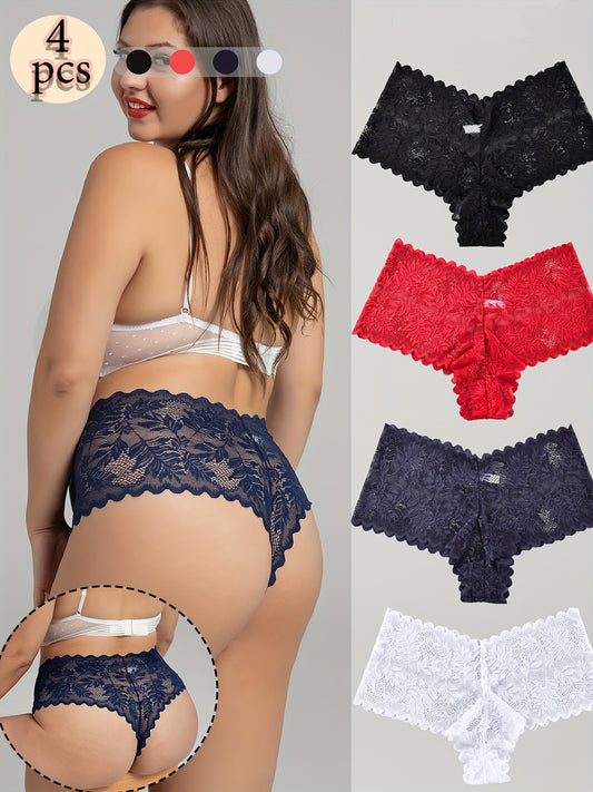 Plus Size Sexy Panties - Women's Lace Briefs