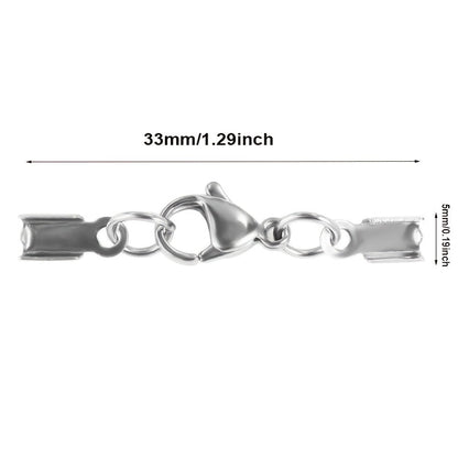 Set of 20 stainless steel rope buckle clip lobster clasps for combination necklaces, featuring a sleek design and durable stainless steel material. Ideal for jewelry crafting and accessorizing.