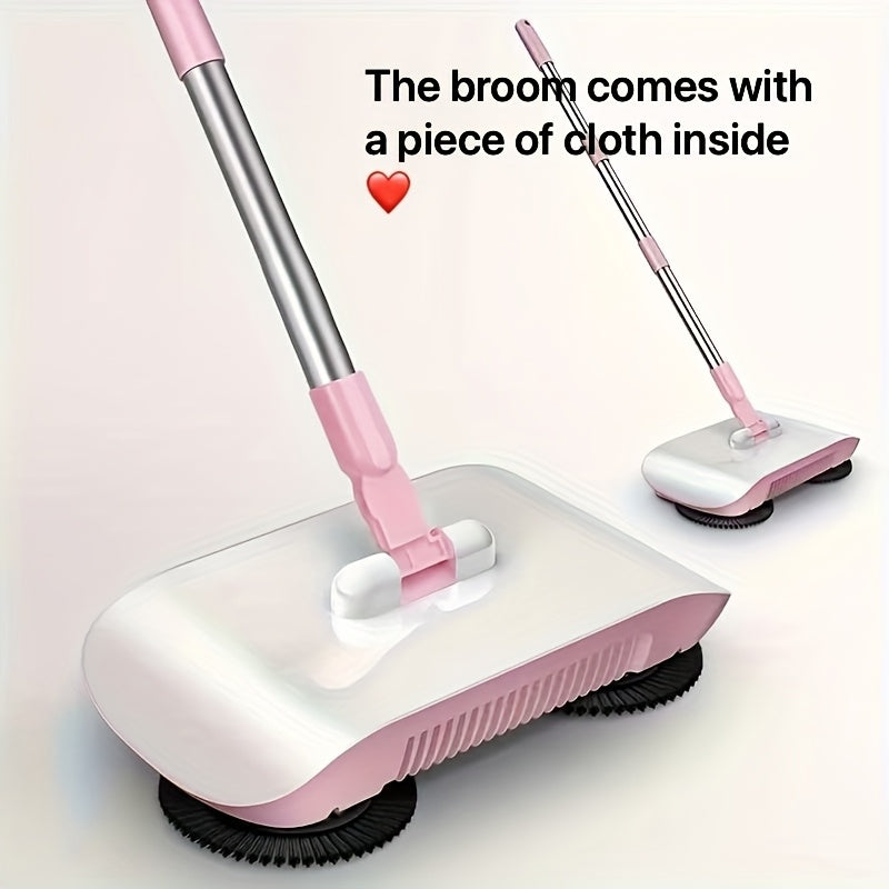 The 3-in-1 MasterTop Pro Push Broom with a Long Handle is a versatile hands-free sweeper that can be used for sweeping, dusting, and mopping. Its automatic spiral deep cleaning system makes it ideal for hardwood, ceramic, and tile floors. Perfect for