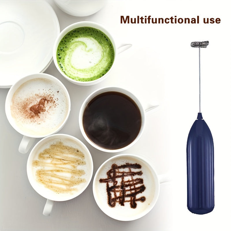 Lalayuan Handheld Electric Milk Frother is made of stainless steel and battery-operated. Perfect for creating foam for coffee, latte, cappuccino, and chocolate. Note: Batteries not included.