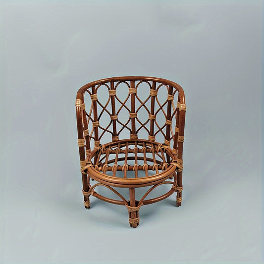 Trendy Rattan Chair & Bamboo Basket Set for Kids' Photoshoots - Ideal for Capturing Sweet Moments of Boys and Girls, Studio Sessions & Cherished Keepsakes