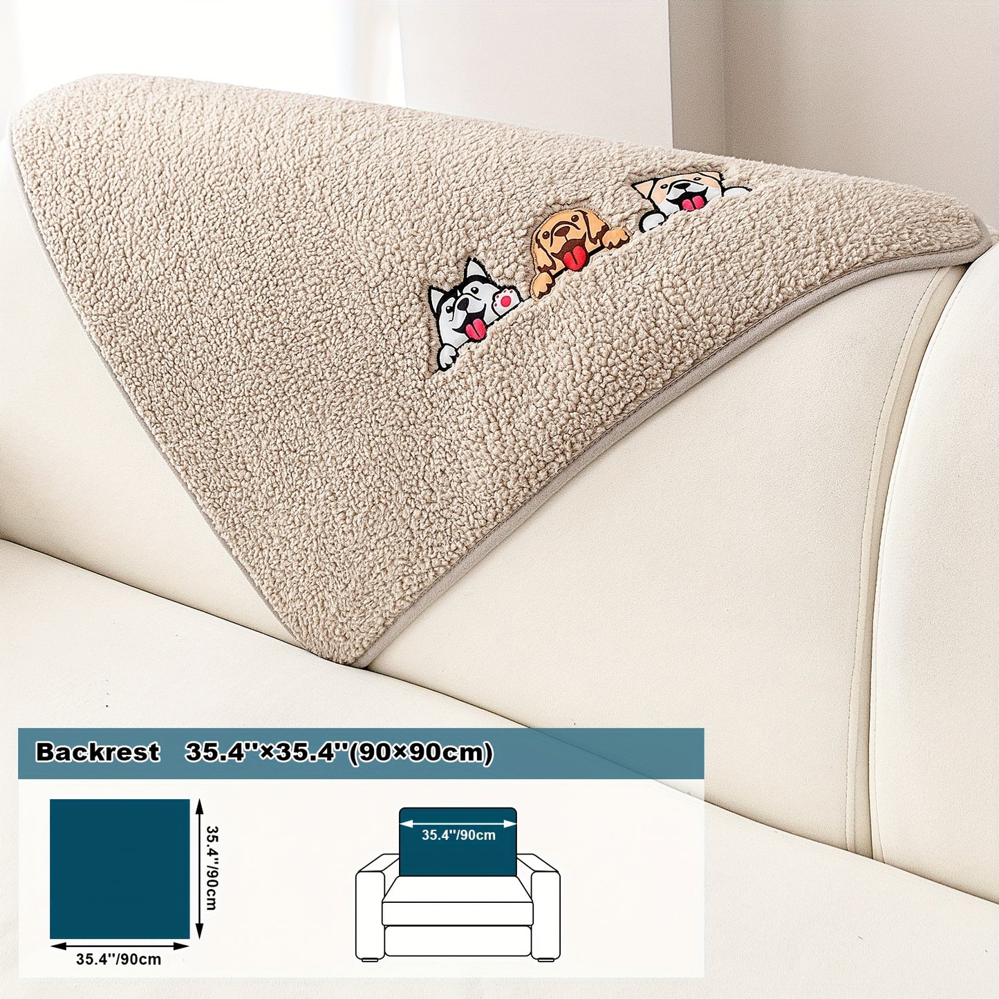 Thick Sherpa Fleece Sofa Slipcover for Pet-Friendly Protection and Comfort in Bedroom, Office, or Living Room.