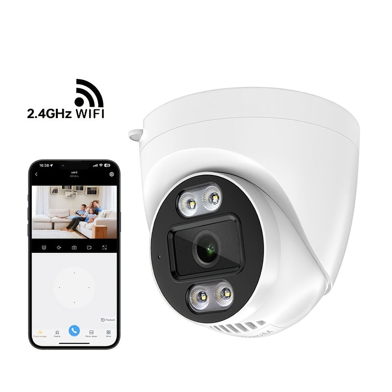 ZHXINSD WiFi Dome Kamera 2.4GHz Ilova Bilan Boshqarish - Ichki Uy Xavfsizligi Uchun Ideal, 1440P HD Rezolyutsiya, 2-Tomonga Ovoz, Kechki Ko'rinish, va Harakat Ogohlantirishlari.