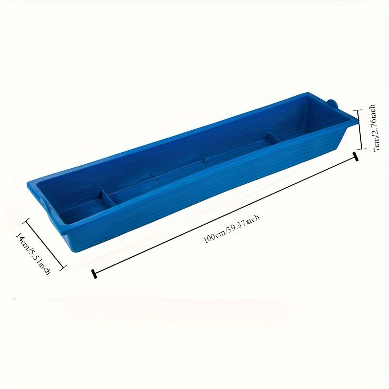 1pc durable TPU rectangular chicken feeder with anti-spill water and food slot for poultry, duck, and pigeon farming. No battery required, uncharged. Chicken accessories.