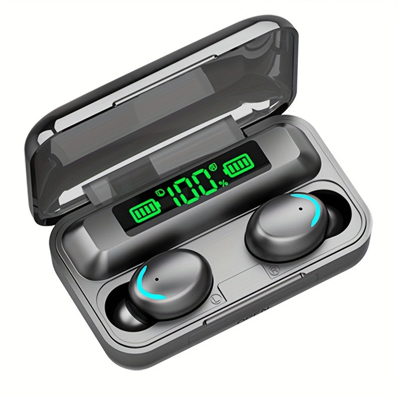 Briame F9 TWS Wireless Earbuds offer Hi-Fi stereo sound with a comfortable in-ear design. Features include an LED display charging case, touch control, and compatibility with both iPhone