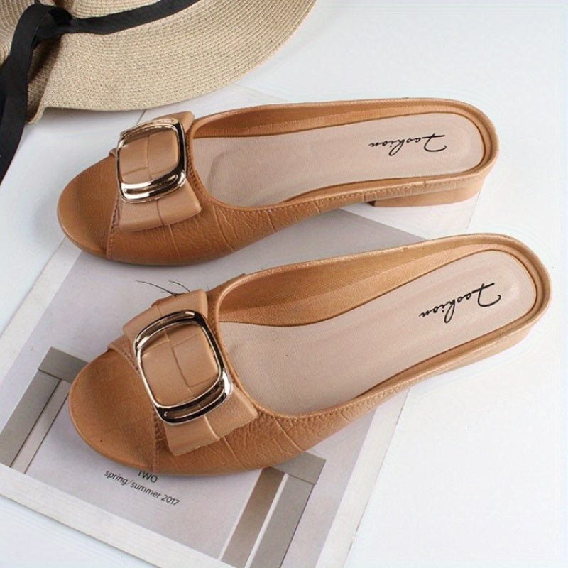 Women's stylish PVC slide sandals, summer open toe shoes with soft sole.