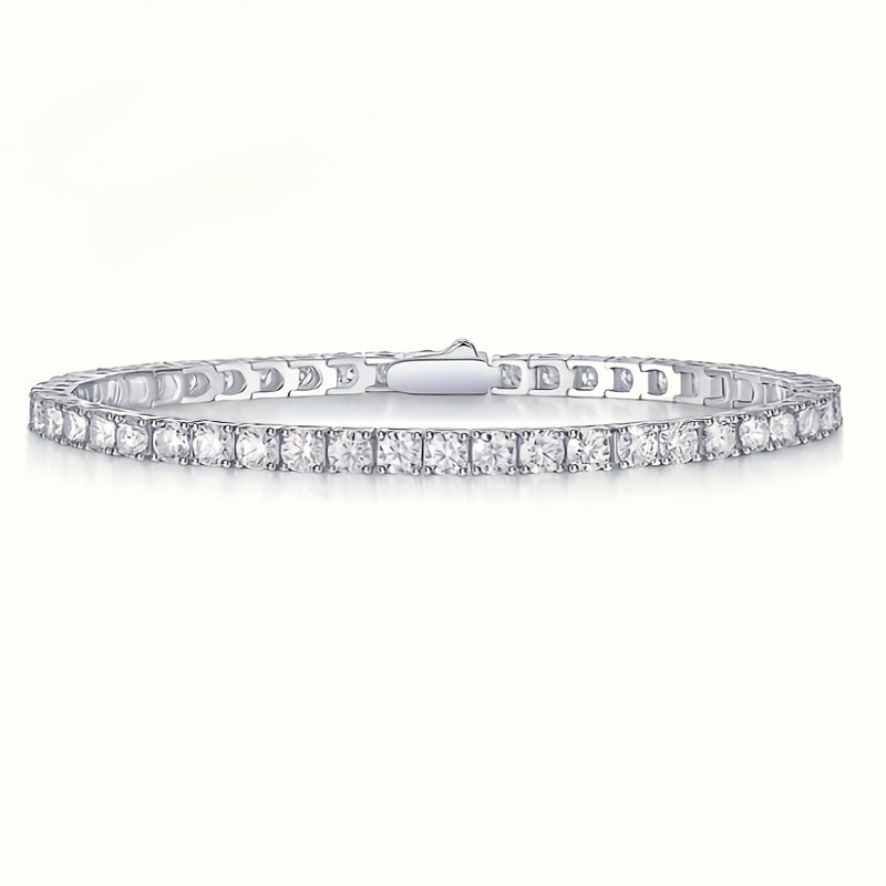 Get your hands on the elegant ConiiW Vintage Luxury Tennis Bracelet made from 925 Sterling Silver with Moissanite stones. This stunning piece is plated with 18K Gold and is a versatile unisex fashion accessory. It comes in a beautiful gift box, perfect