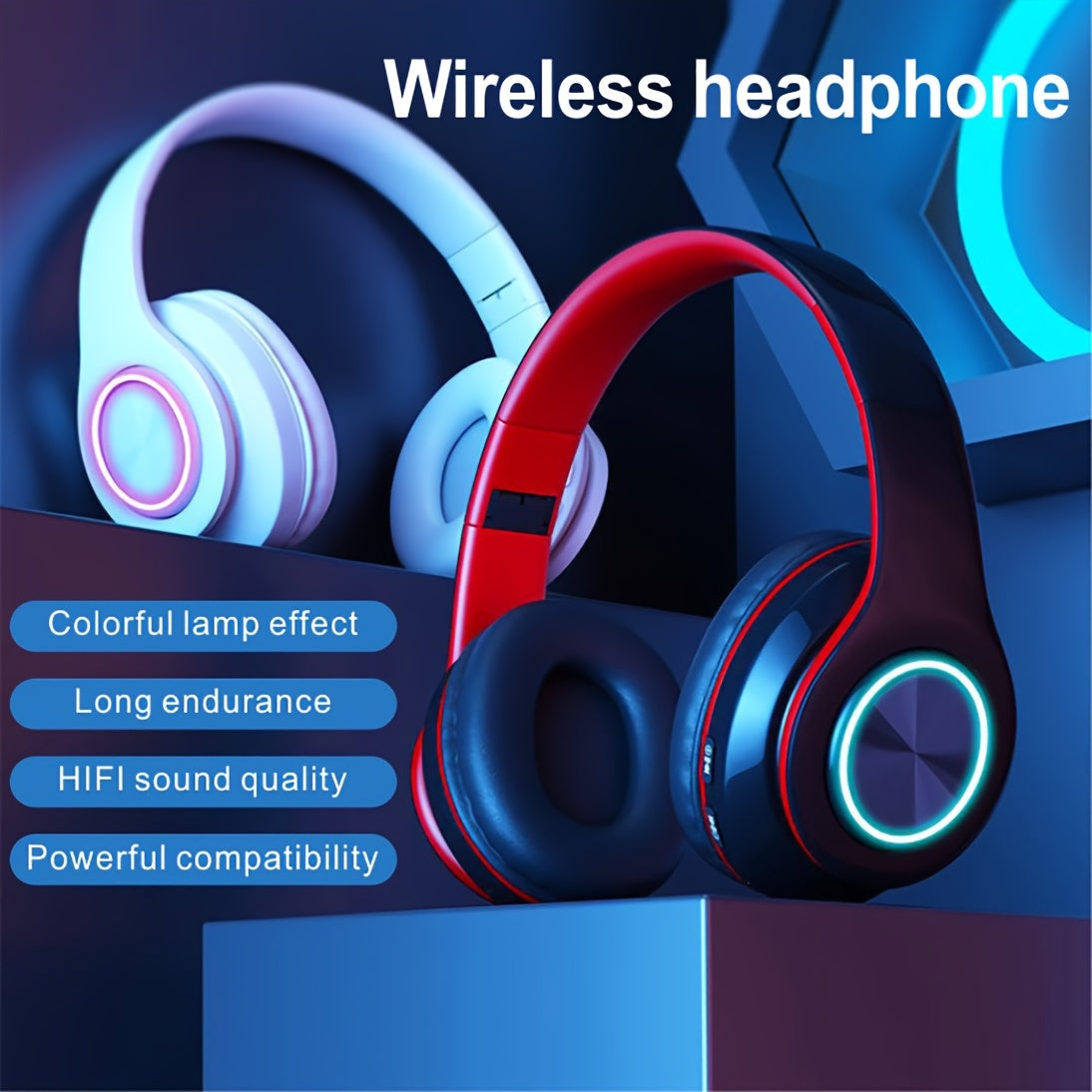 B39 Wireless Headphones in Classic Head-Mounted Design and Vibrant Colors.