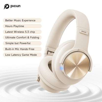 Picun B8 Wireless Headphones offer 120 hours of wireless playback, hands-free calling, and a foldable design. Optimized for use with mobile phones and PCs in travel, home, and office