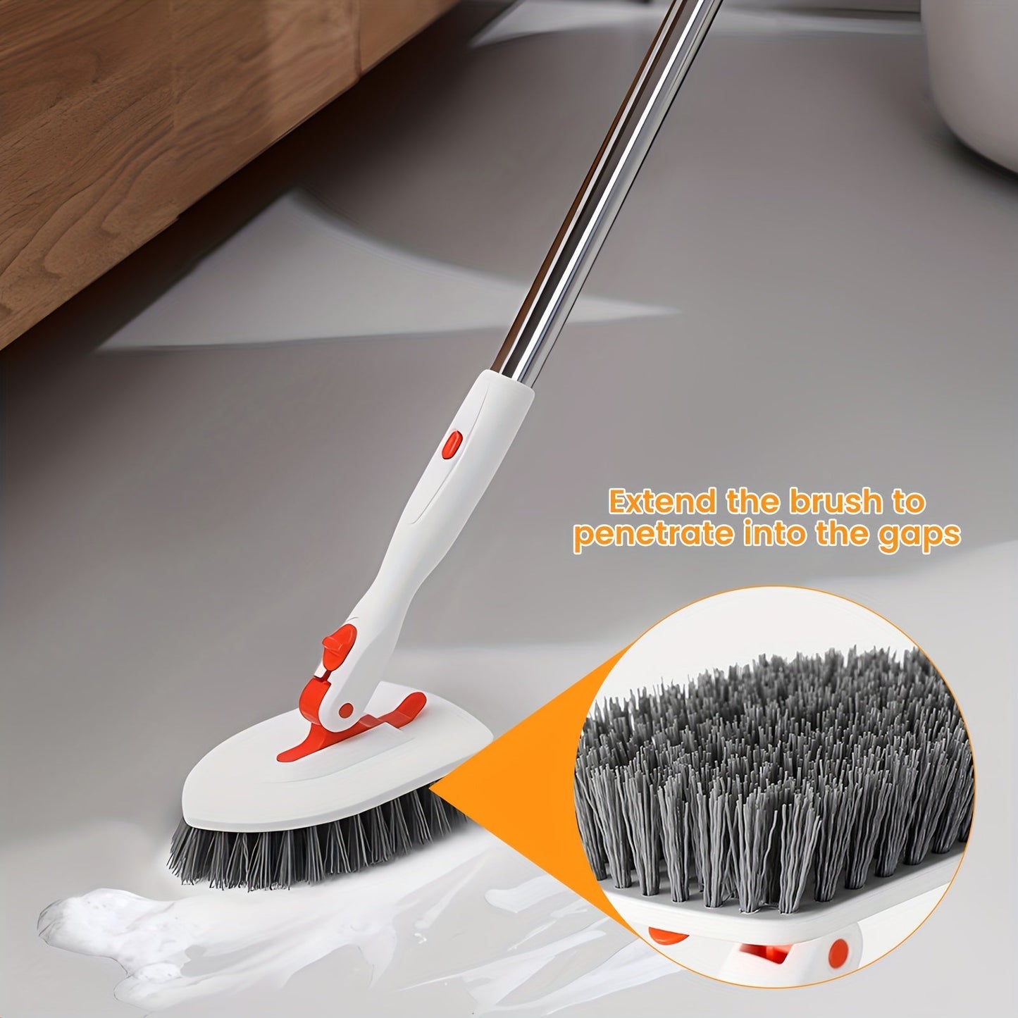 The Ultimate Cleaning Essentials Kit includes 10 pieces: 5 Extendable Rods, a Sturdy Hard Bristle Brush, a Microfiber Cloth, a Base Plate, 2 Scouring Pads, and a Water Squeegee. Perfect for efficient cleaning in the bathroom, kitchen, and on floors.