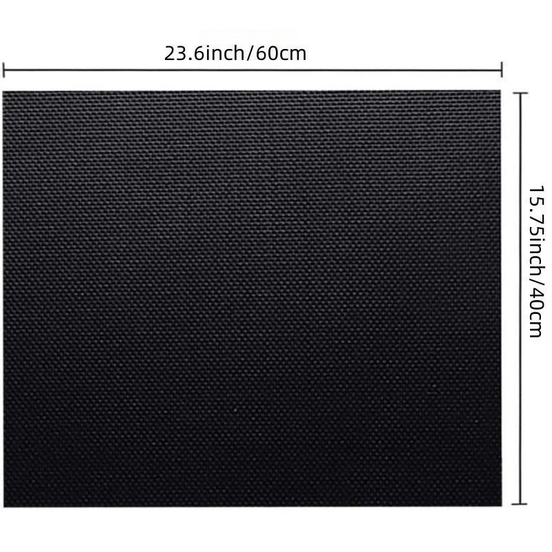 Set of two fiberglass grill mats that are non-stick, reusable, and easy to clean. Suitable for use with gas, charcoal, and electric grills. Includes one mat measuring 40.01x33.02cm and one mat measuring 40.01x59.94cm. Color: Black.