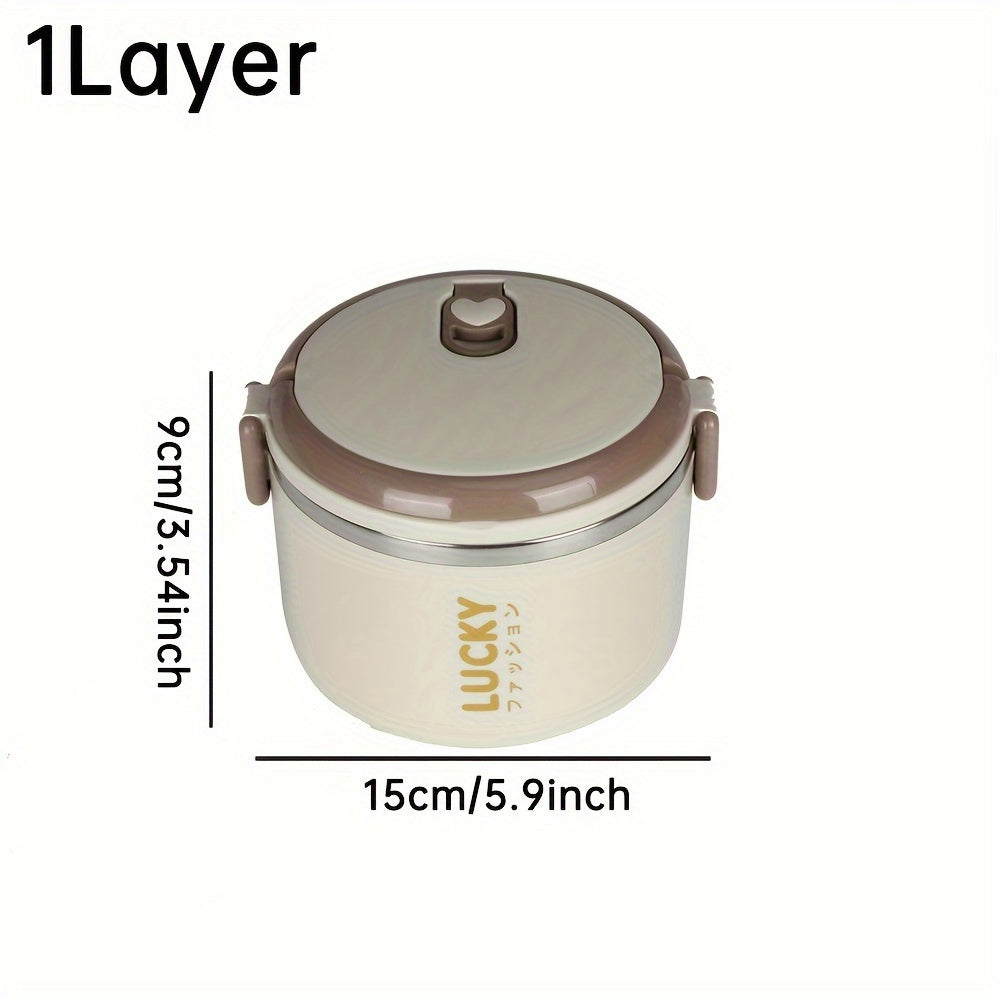 Insulated Lunch Box made of Stainless Steel with Lid & Handle - Leak-Proof, Multi-Layer Thermal Food Storage Container for School, Office, Camping & Picnic