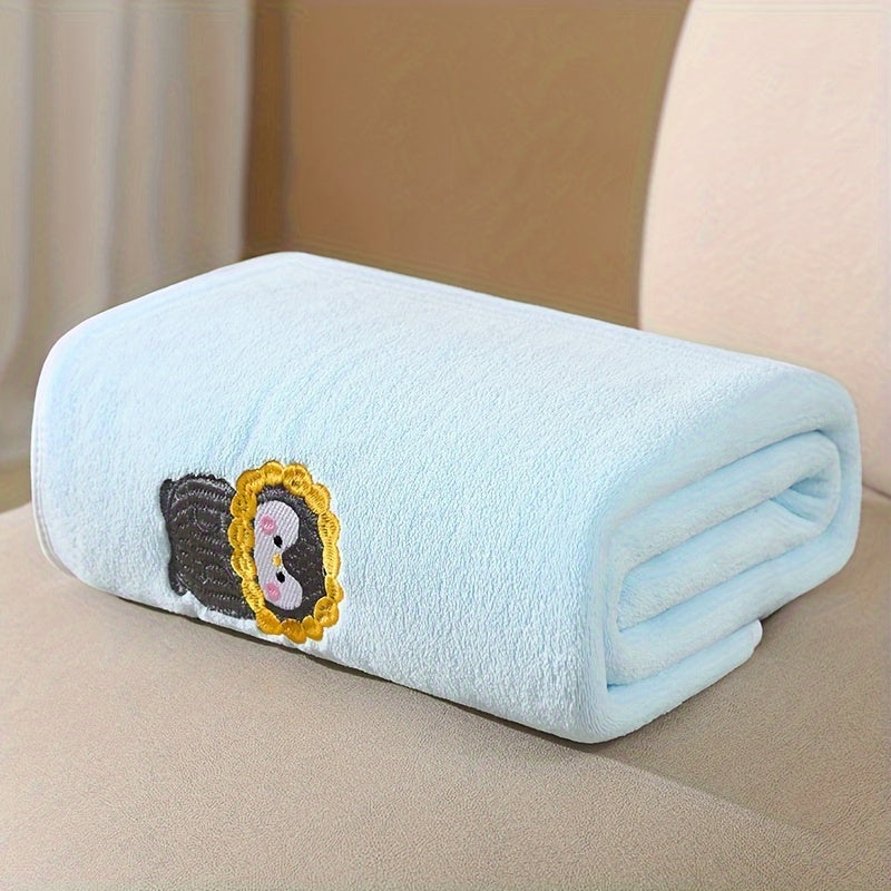 Newborn Bath Towel: Ultra Soft and Highly Absorbent, Fast-Drying Coral Fleece Throw Blanket, Thickened and Non-Shedding