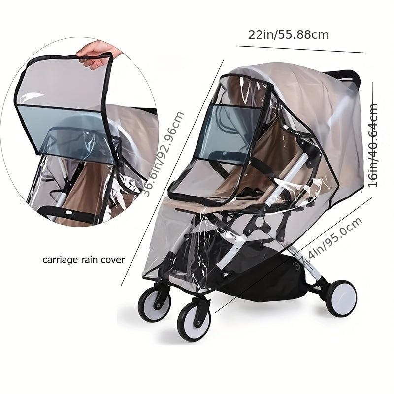 Protect your little one from the elements with the Stroller Rain Cover - a universal stroller accessory that shields your child from wind, rain, snow, and dust during travel. The waterproof and windproof design ensures your little one stays dry and cozy