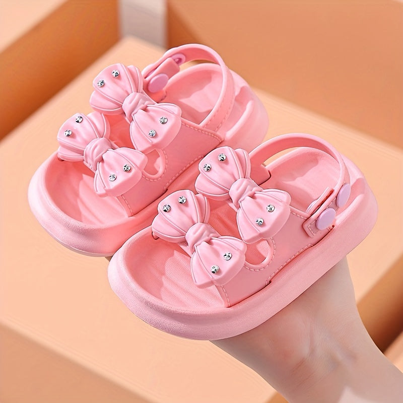 Stylish bowknot sandals for girls, perfect for indoor and outdoor wear.