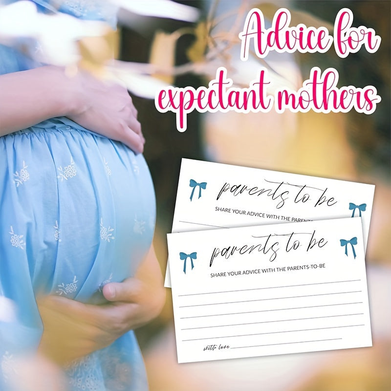 Set of 25 Double-Sided Advice & Wishes Cards for Expectant Parents - Ideal for Baby Showers, Gender Reveals & Birth Announcements