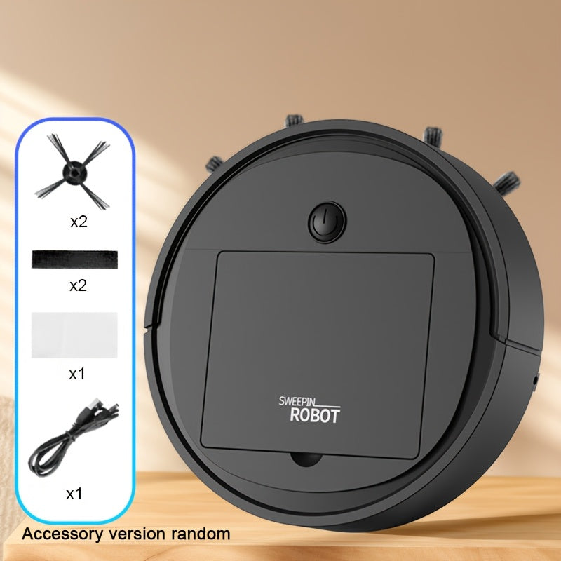 3-in-1 Robot Vacuum Cleaner: USB rechargeable with low noise and long battery life. Ideal for home carpet, sofa, and under-bed cleaning. Great for picking up pet hair, paper, and debris.