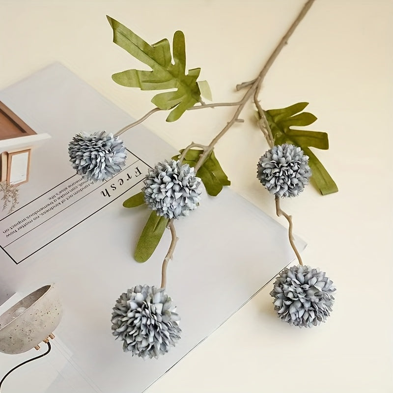 Simulated European-style dandelion decoration with artificial flowers in various styles.