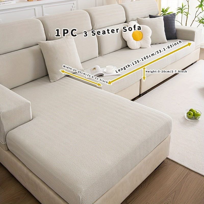 Nordic elastic sofa cover for all four seasons, with pet scratch protection and solid color design.