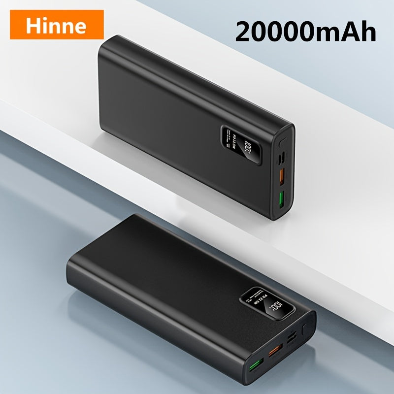 30000mAh Hinne Power Bank с быстрой зарядкой USB Type-C, LED-дисплеем, универсальной совместимостью для iPhone/Samsung/Android, легкий аварийный источник питания с литий-полимерной батареей.