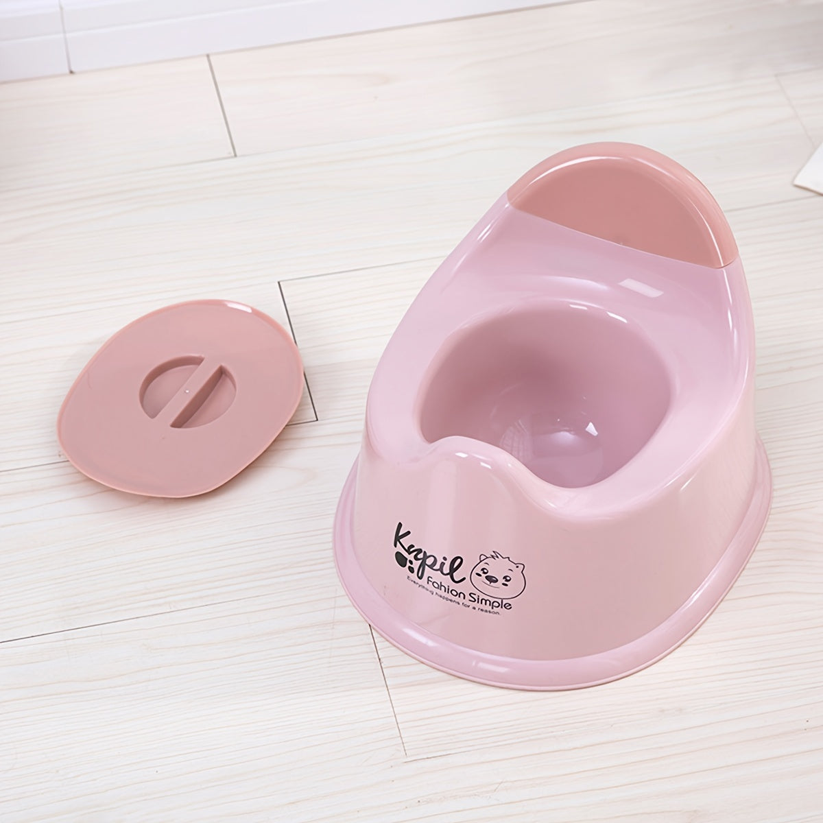 Kids' Bear Design Potty Training Toilet - Durable PP Material, For Kids Under 3 Years - Pink/Purple/Blue, Potty Training Seat