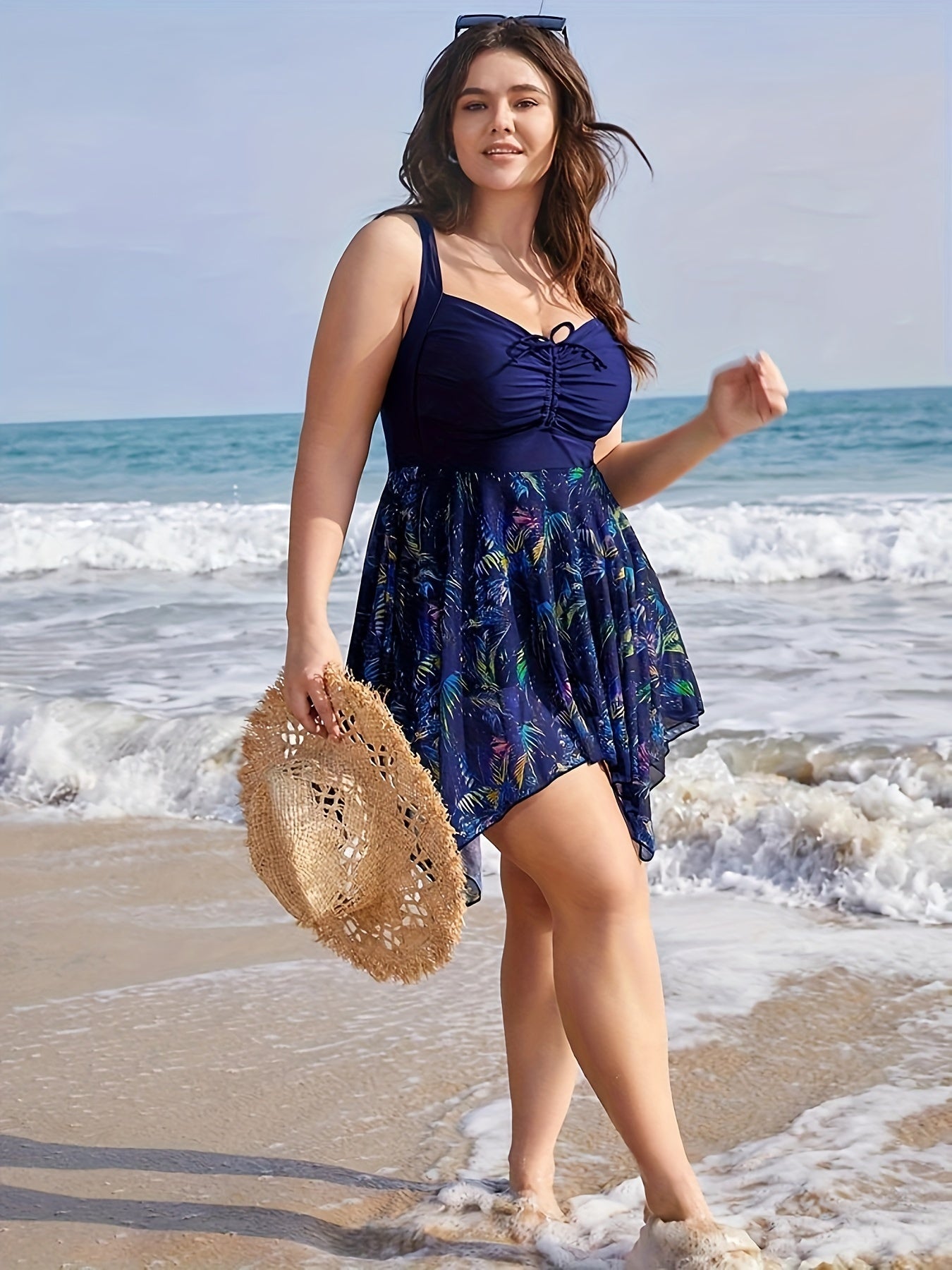 Plus Size Women's Skirted Swimwear