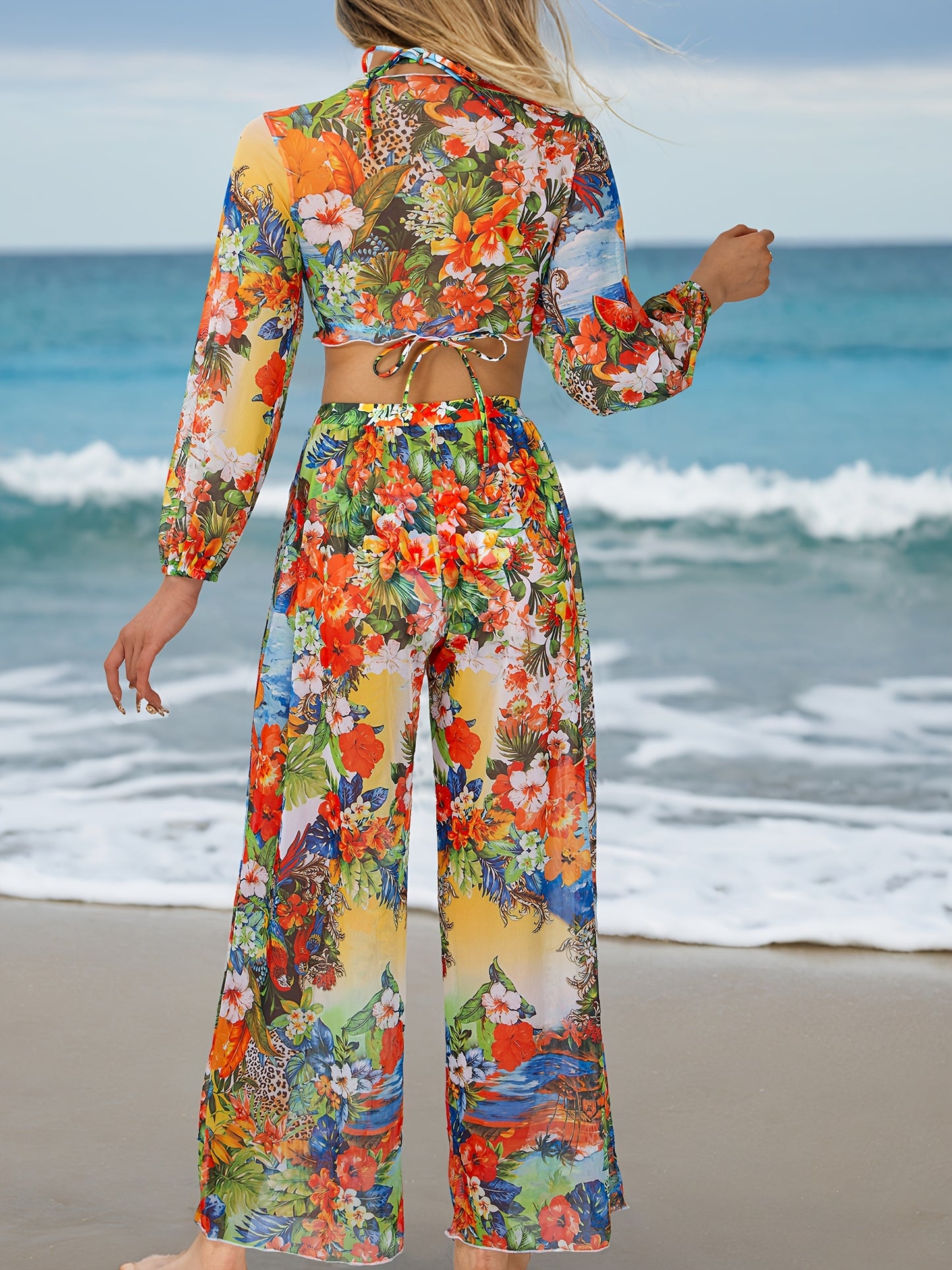 2024 Chic Printed Four-piece Sand Swimwear