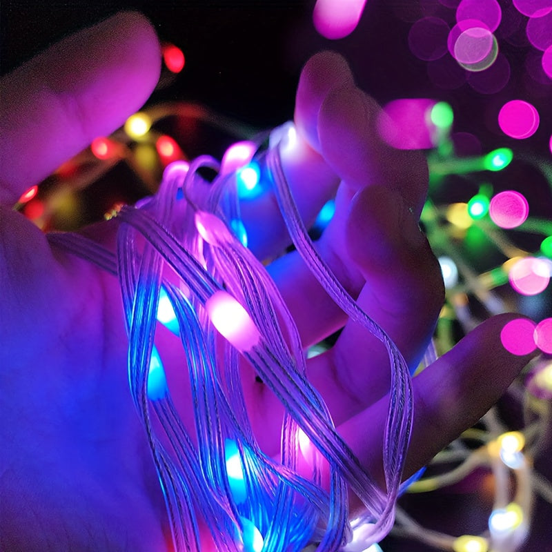 LED Christmas lights change color with remote and app control. USB powered for holidays and weddings.