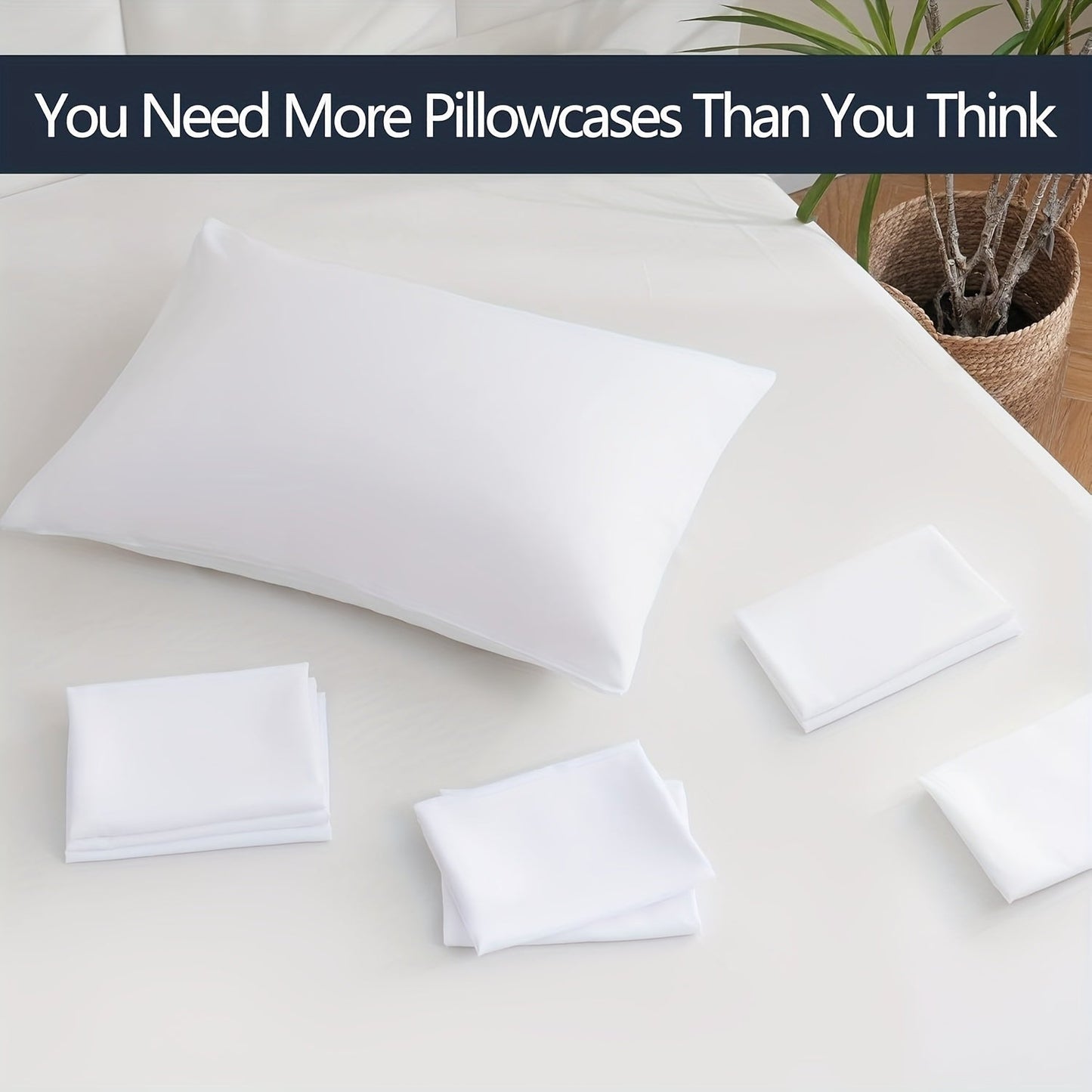 Get two sets of white pillowcases that are perfect for families, hotels, and apartments. These pillowcases provide a comfortable experience with their soft and breathable material. Made of high-quality fabric, they are suitable for bedroom, sofa, and