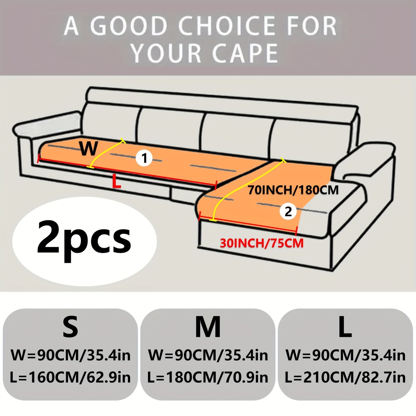 2 durable L-shaped sofa protectors for both left and right sofas, machine washable.