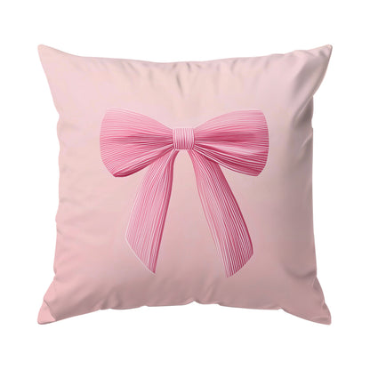 4 pink bow pillow covers for sofa, 45*45cm, single-sided print, peach skin material