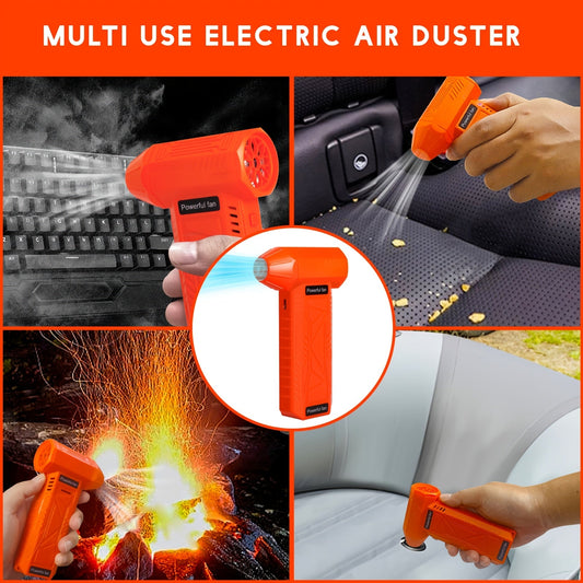 Portable Handheld Air Duster Fan - USB Rechargeable, Powerful 4000mAh Battery, Perfect for Indoor/Outdoor Use, Great for Car, Travel, and Office