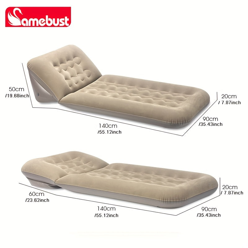 Adjustable Airbed that Transforms into Inflatable Sofa, Single Foldable Mattress, Hand Washable Lounger for Any Room