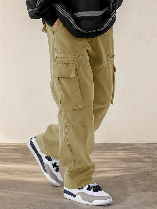 Casual drawstring pants for men with flap pockets - perfect for hiking and streetwear.