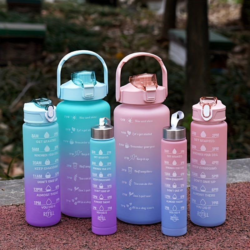 Leak-proof sports water bottles with straw, time marker, and various sizes - ideal for office, school, gym, and workout - motivational and durable - back to school essentials.